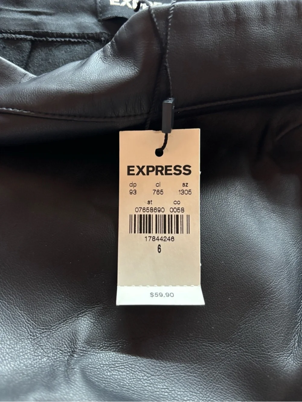 NWT Express Black Faux Leather Wrap Front Mini Skirt - Picture 3 of 4